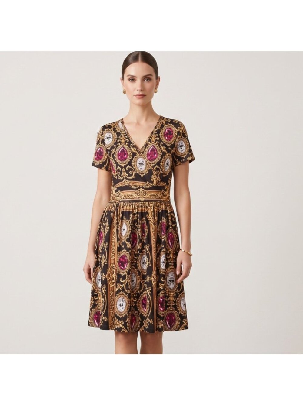 Conceptual Subculture Jeweled Baroque Dress Size XL Rococo Gemstone Victorian
